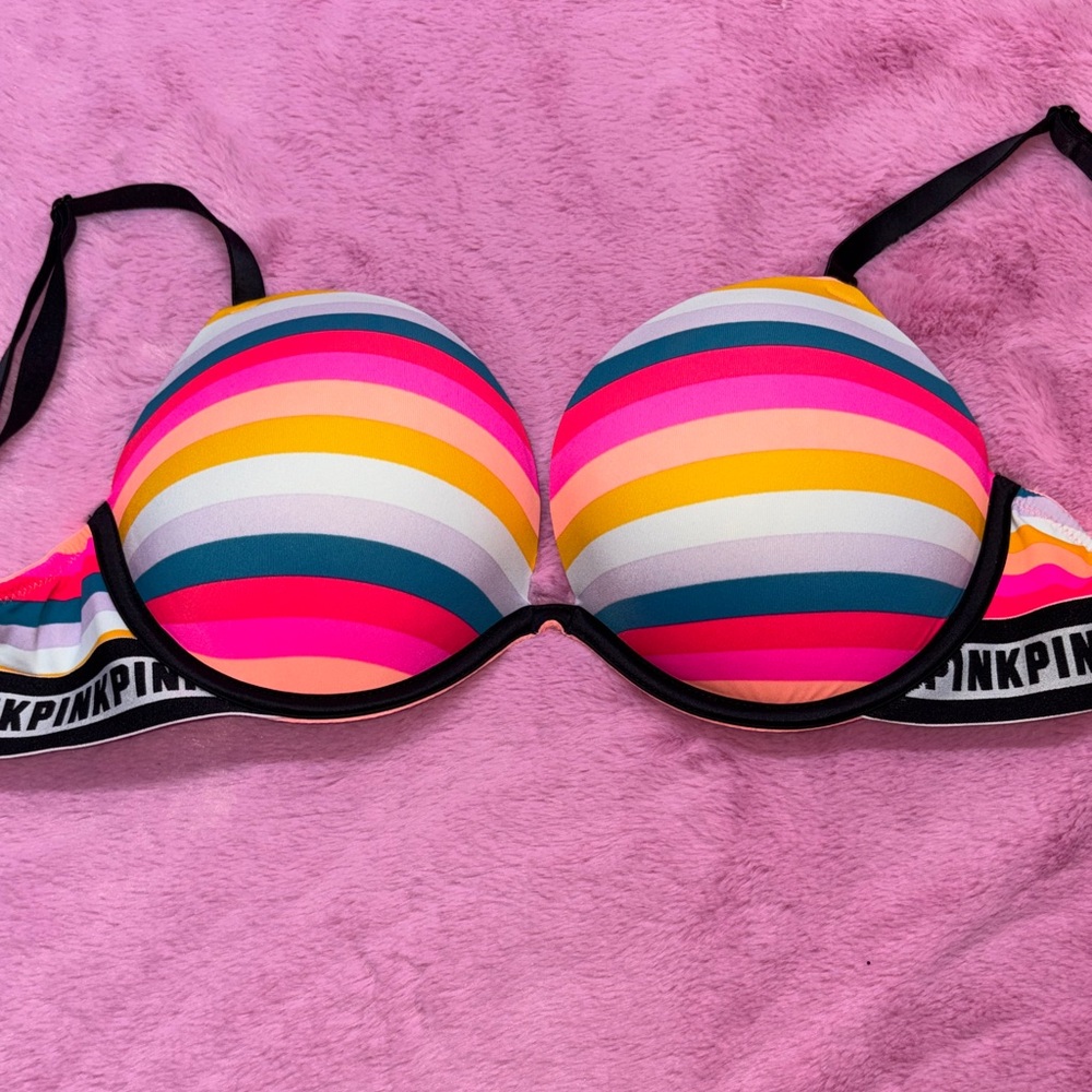 PINK Victoria's Secret Vibrant Multicolor Wear Everywhere Super Push up Bra